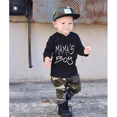 

Toddler Baby Hoodie Hooded Tops Camouflage Long Pants Outfit Set Cool Kids Clothes