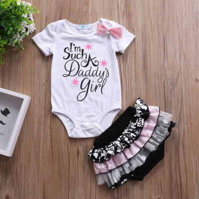

Newborn Infant Baby Girls Romper Jumpsuit Lace Shorts Dress Summer Outfits 2pcs