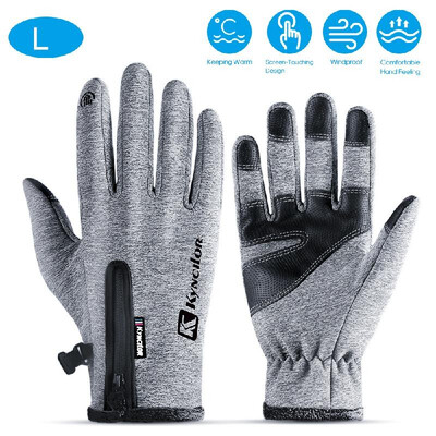 

Kyncilor Winter Outdoor Gloves Water-Splashing Resistant Cycling Sports Gloves Men Women Warm-Keeping Anti-Skidding Screen-Touchin