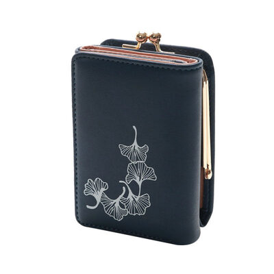 

Women Leaf Pattern Trifold Coin Purse Card Cash Holder Faux Leather Wallet Gift