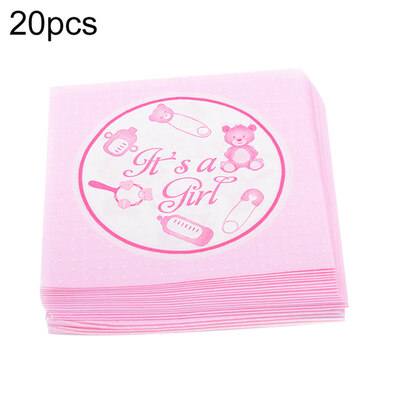 

20Pcs Its a GirlBoy Paper Napkins Baby Shower Birthday Party Table Decoration