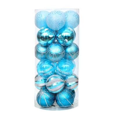 

24 Pcs Christmas Ball Shine Ball Painted Ball Package Christmas Ornament Christmas Tree Decoration Balls