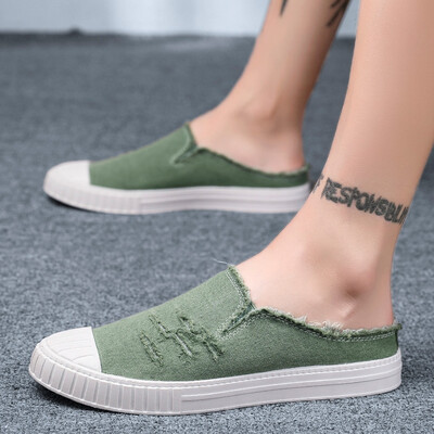 

Summer slippers breathable men wear heelless slackers with half-slippers for leisure sandals