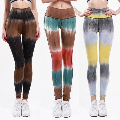 

Cross spring&autumn new sports gradient yoga pants female sports fitness tight-fitting hanging dyeing elastic feet leggings ye