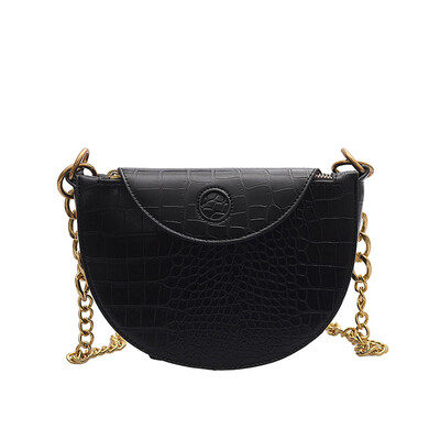 

Tailored Women 2019 New Fashion Shoulder Bag Semi-Circle Saddle Bag Chain Messenger Bag