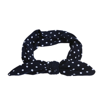 

Baby Kids Girls Dots Printed Bowknot Headband Turban Stretchable Hairband
