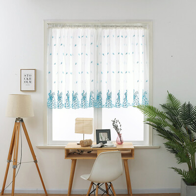 

Gobestart Leaves Sheer Curtain Tulle Window Treatment Voile Drape Valance 1 Panel Fabric