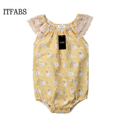 

2019 My 1st Easter Newborn Baby Girls Romper Bodysuit Sunsuit Outfits Clothes