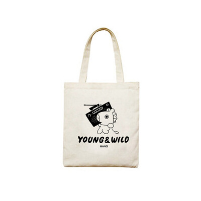 

Bangtan Boys Jungkook Jimin V Suga Jin J-Hope RM Printed Handle Tote Bags Handbag Messenger Shopping Bag