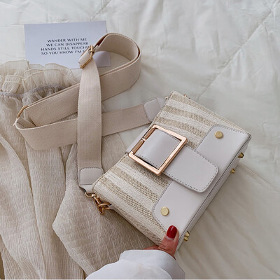 

Womens bag2019 new style tide-style single-shoulder bag retro-one&one-to-one wide-band individual small square bag