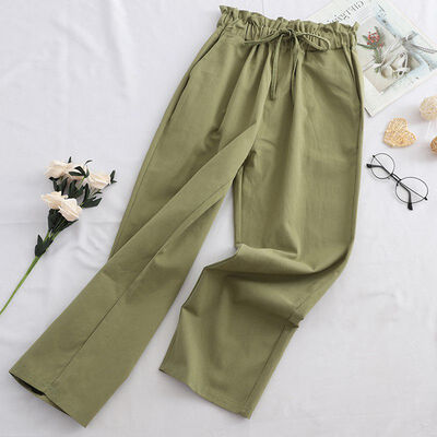 

Pants Women Trousers Wide Leg Loose Pants Ankle Length Pants Casual trouser Elastic Waist Plus Size Harajuku Pants