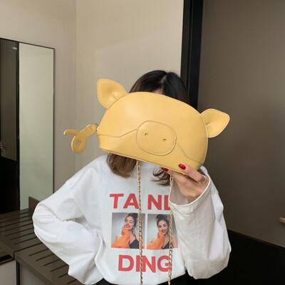 

Qiao Bani 2019 new Korean chic fashion cute pig chain small square bag shoulder diagonal trend handbags wholesale