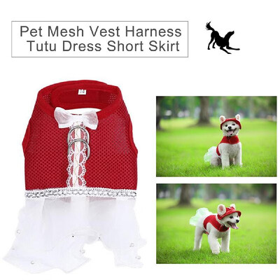 

Dog Cat Pet Mesh Vest Harness Dress Short Skirt Tutu Dress for Dogs Cats Puppy Kitten