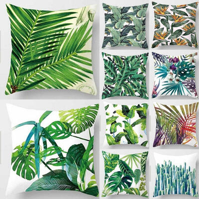 

Leaf Cotton Linen Cushion Cover Throw Pillow Case Sofa Home Decoration 18&quot &4