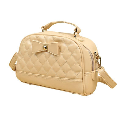 

New Women Handbag PU Leather Bowknot Candy Color Zipper Casual Small Crossbody Shoulder Messenger Bag Tote