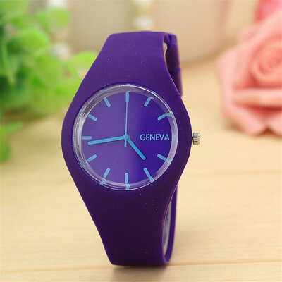 

Geneva watch thin section jelly watch sports watch candy color silicone strap Europe&the United States explosion models