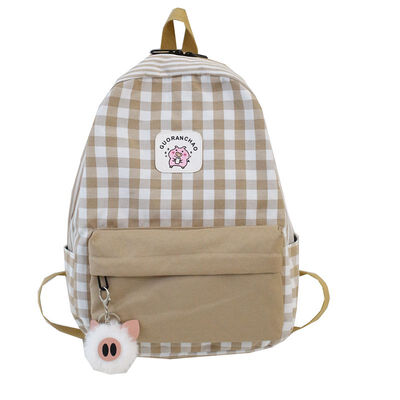 

Han Pissens ins bag school girls campus high school students fresh plaid hundred shoulder backpack