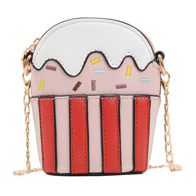 

Ice Cream Shape Contrast Color Bags Kids Girls Shoulder Messenger Handbag