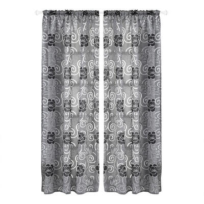 

Peony Cut Flower Bubble Print Window Blinds Drapes Half Blackout Curtains