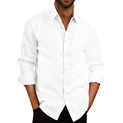 

Tailored Mens Baggy Cotton Blend Pocket Solid Long Sleeve Retro T Shirts Tops Blouse
