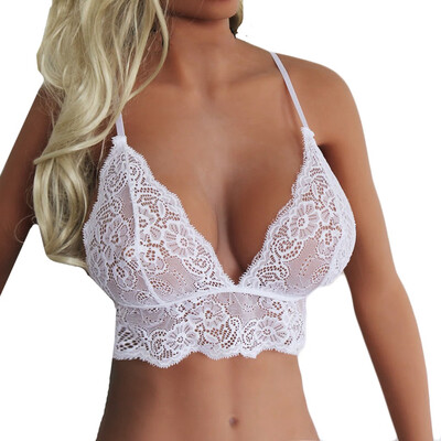 

Toponeto New Fashion Women Sexy Lace Plus Size Bra Lingerie Wire Free White Underwear