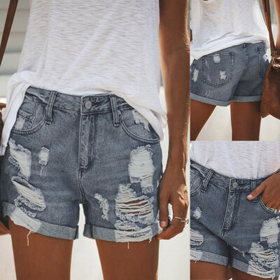 

Tailored Girls Vintage Ripped Womens High Waisted Trousers Denim Shorts Jeans Hot Pants