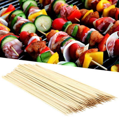 

Greensen 100pcs Disposable Bamboo Outdoor Picnic Barbecue BBQ Grilling Fork Sticks Skewers