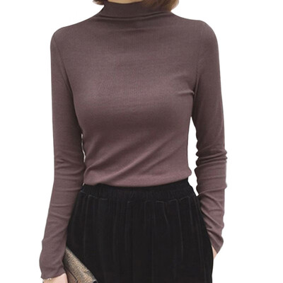 

Women Long Sleeve T Shirts Womens Harajuku Solid Slim T-shirt