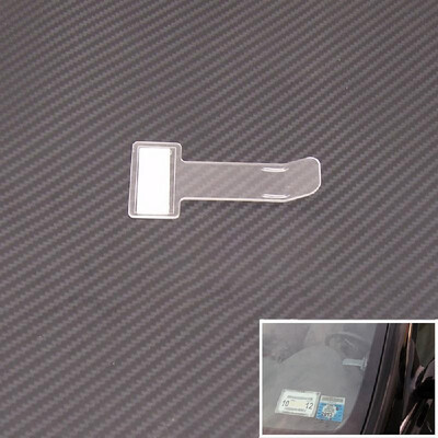 

5 Pieces Transparent Car Parking Ticket Holder Clip Plastic Timing Ticket Holder Car Windshield Windscreen Tickets Holder with Adh