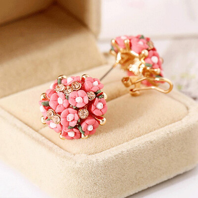 

Rose Earrings 1 Pair New Arrivals Korean Fashion Women Jewelry Multicolor Rose Flower Earrings Cute Ceramic Earrings 1 Pair