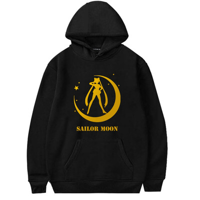 

Herqw61 Womens Sailor Moon Luna Hoodies Anime Print Casual Pullover Tops Sweatshirt