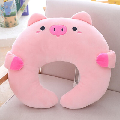 

1Pc Cartoon Animal Unicorn Shape U-shaped Pillow Plush Toy Pig Doll Neck Pillow