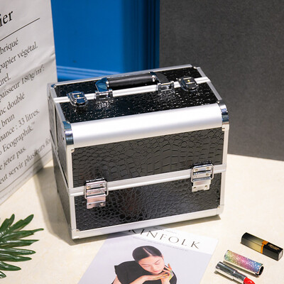 

Korean fashion cosmetic case portable aluminum alloy toolbox wild nail makeup storage bag tide