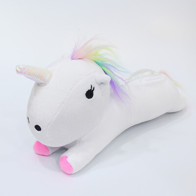 

Cartoon Cute Unicorn Plush Pencil Bag Unicorn Storage Bag Office School Supplies White