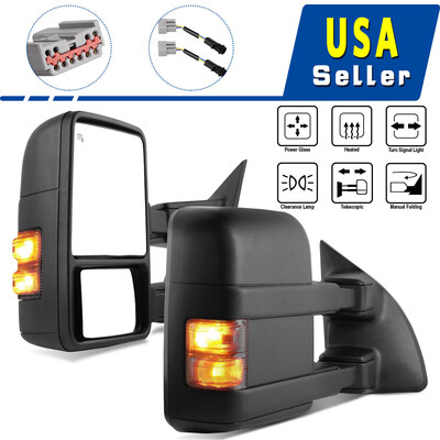 

Tow Mirror For 99-07 Ford F250 Super Duty Power Heated SMOKE Turn Signal Light