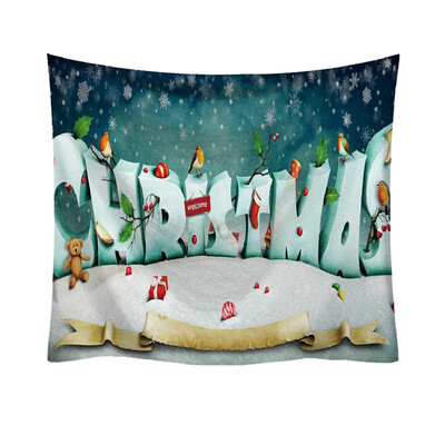 

Toponeto Christmas Fashion Tapestry Cartoon Pattern Style Decorative Tapestry Home Decor