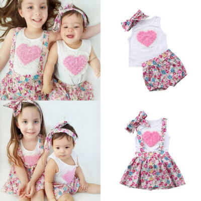

Newborn Baby Girl Sister Matching Summer Clothes T-shirt Skirts Pants Outfits US