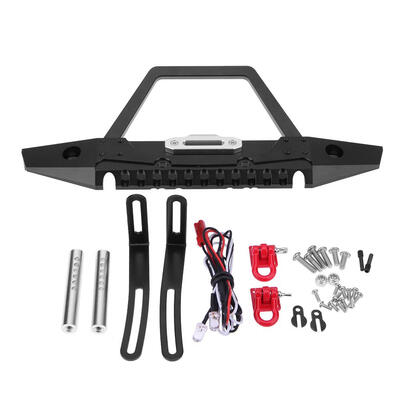 

RC Crawler Truck Metal Front Bumper for AXIAL SCX10 Car Parts with Lights