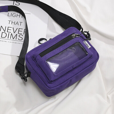 

Ins Korean Japanese canvas bag girl hip-hop girl oblique satchel dirt cool bungee jumping bag single shoulder bag