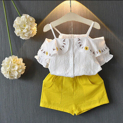 

UK Summer Toddler Baby Girl Short Sleeve Top ShirtShorts Casual Clothes Outfit