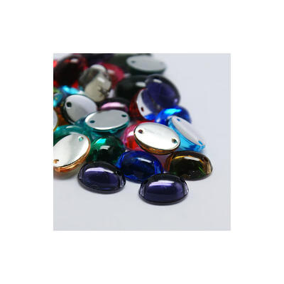 

Sew on Rhinestone Taiwan Acrylic Rhinestone Two Holes Garments Accessories Oval Dome Mixed Color 8x6x35mm Hole 1mm