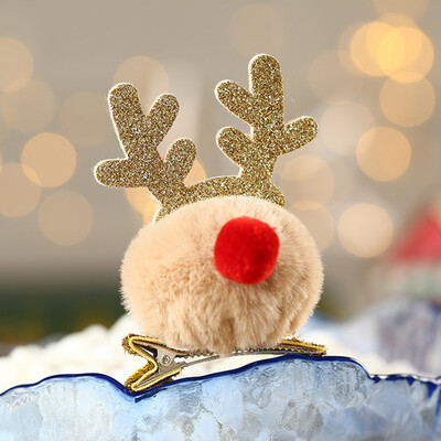 

Lovely Christmas Hair Clips Santa Hat Elk Hairpin Party Kids Hair Accessories