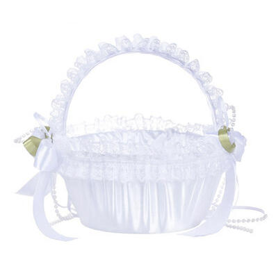 

Greensen Elegant Large Wedding Flower Girl Basket with Lace Decorated