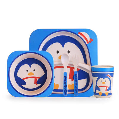 

Cute Cartoon Animal Feeding Plate Set Children Tableware wBowl Fork Spoon