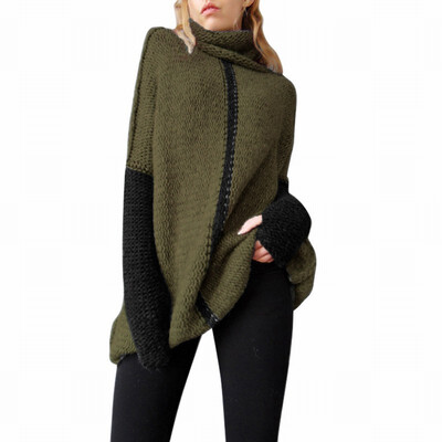 

Pullover Sweater womens Loose Turtleneck Long Sleeve Knit Sweater
