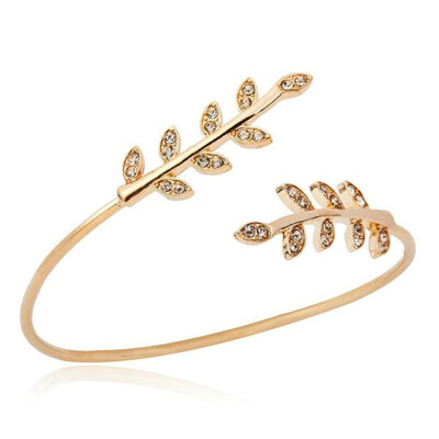 

Girls Crystal Leaf Charm Bracelet Bangle Silver Gold Bracelet