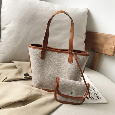 

Small bag female 2019 new wave Korean version of the senior sense of the ocean handbags wild linen mother bucket bucket shoulder bag
