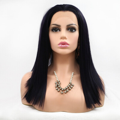 

Amazing Star Lace Frontal Bob Wigs Straight Hair Black Color Hand Tied Heat Resistant Synthetic Hair For Fashion Women