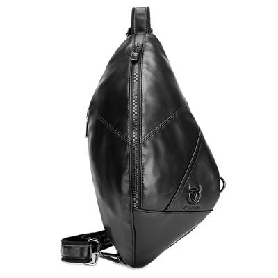 

BULLCAPTAIN Solid Color Shoulder Packs Men Genuine Leather Crossbody Bags