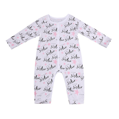 

Baby Infant Toddlers Long Sleeve Letter Print Rompers Jumpsuit Bodysuit